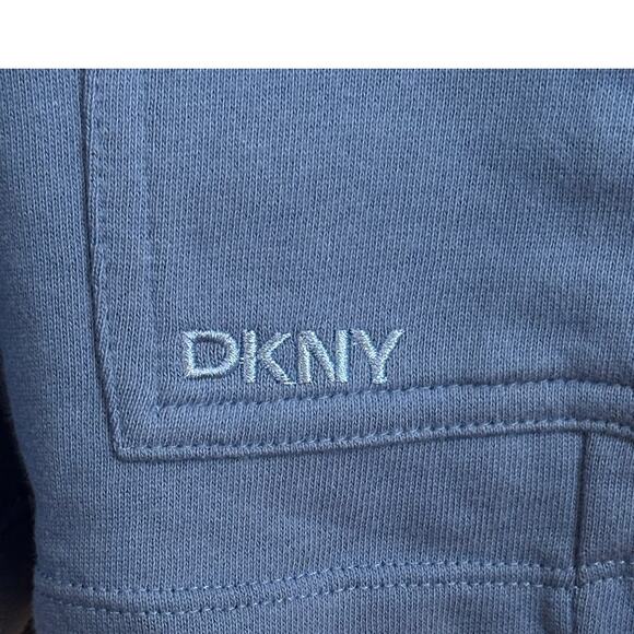 DKNY Women's Blue Cargo Shorts L Elastic Waist Pockets‎ Lounge Gorpcore Sporty - Picture 3 of 8
